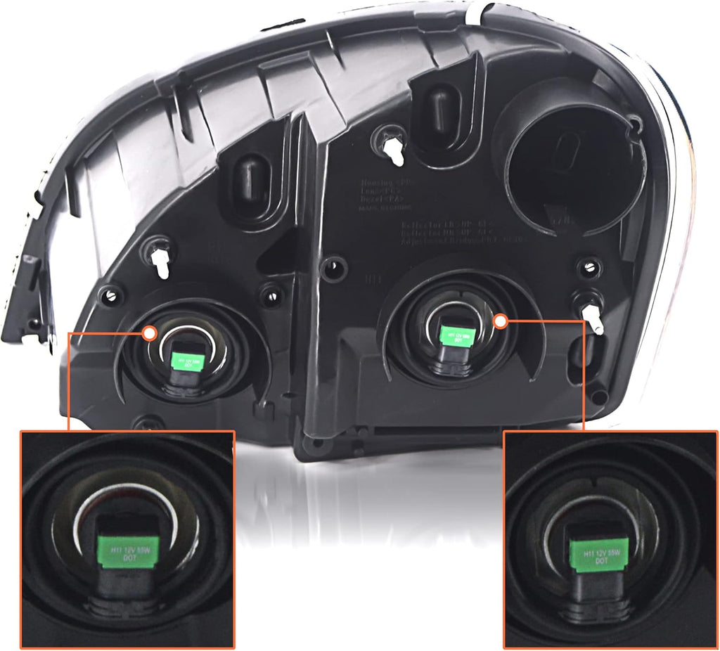 Headlight and Fog Light Lamp Set Left Right Side with Bulbs F885