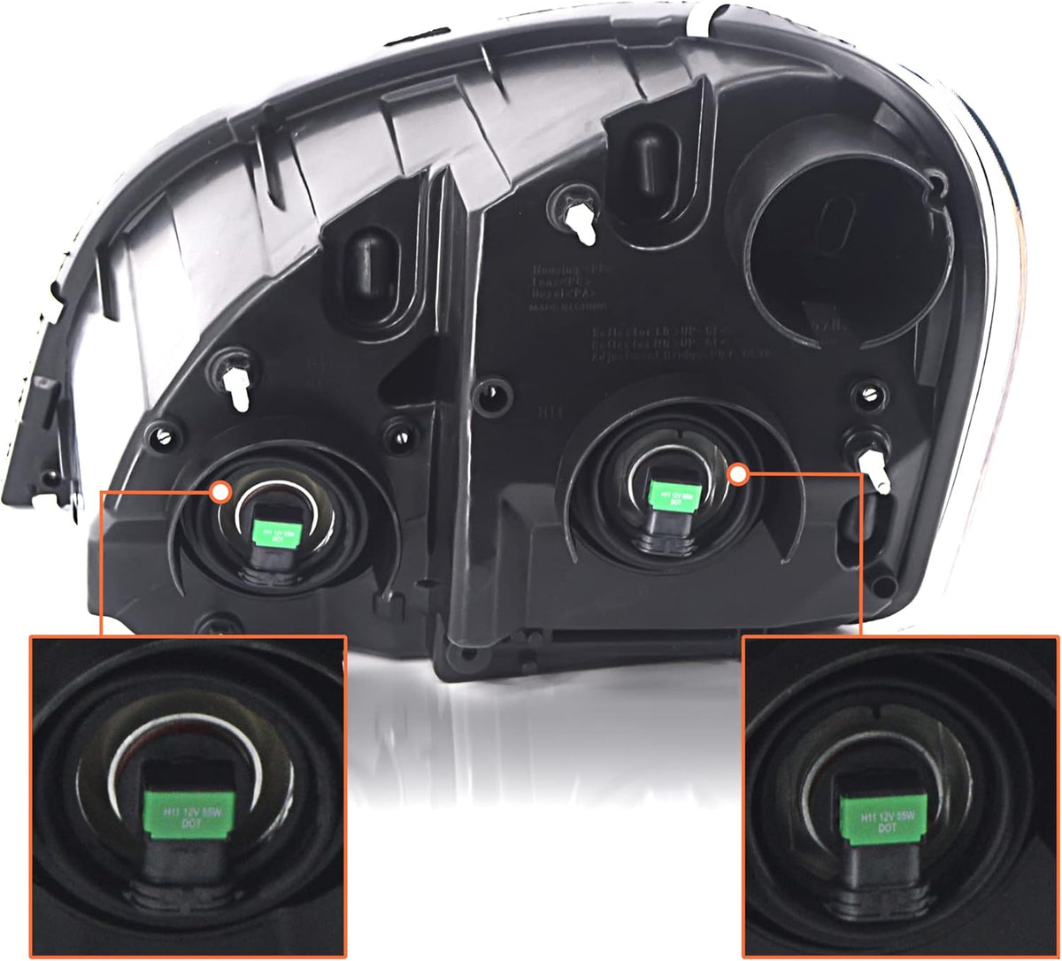 Headlight and Fog Light Lamp Set Left Right Side with Bulbs F885