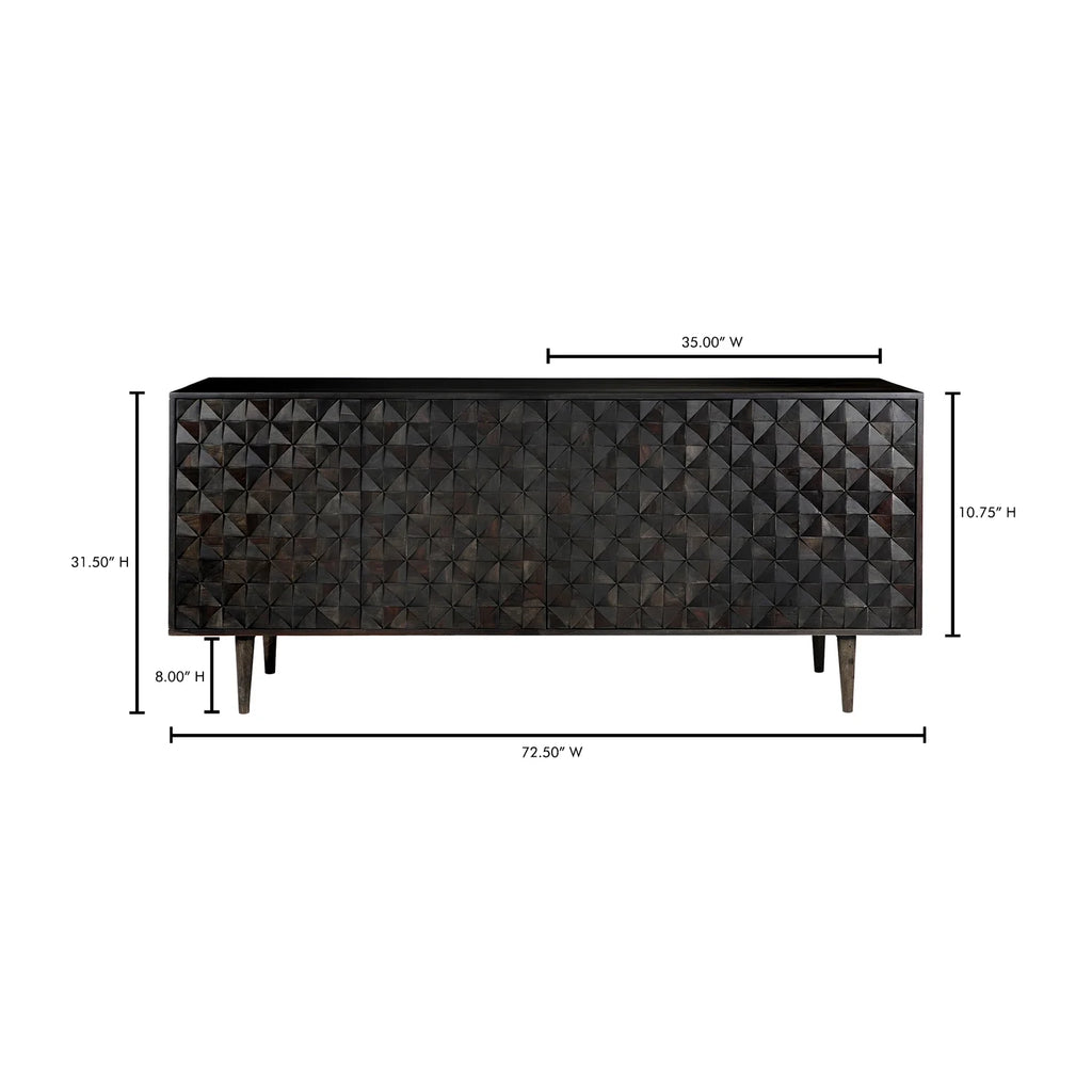 Black 4 Door Sideboard N4123