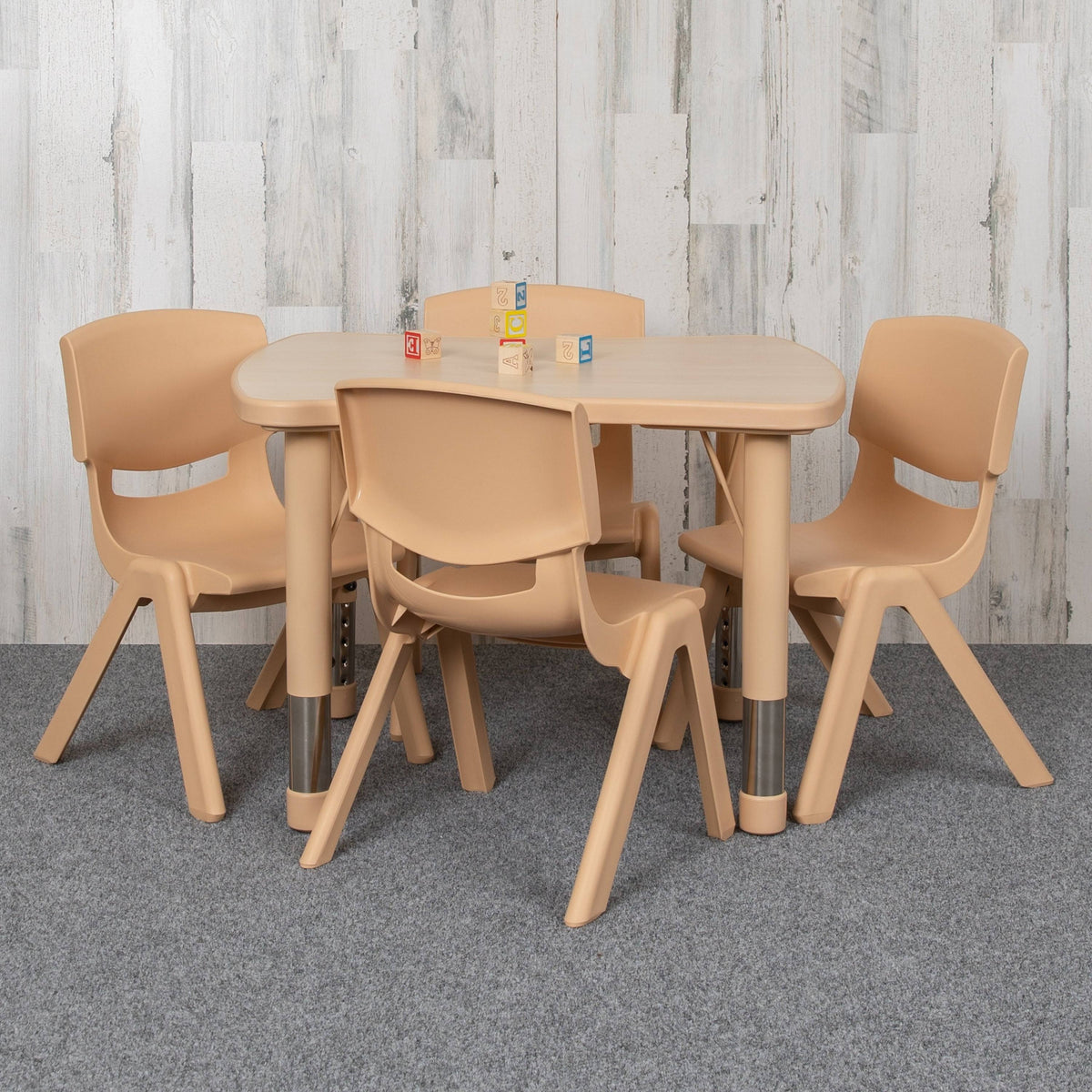 Blue Height-Adjustable Plastic Activity Table Set A3048