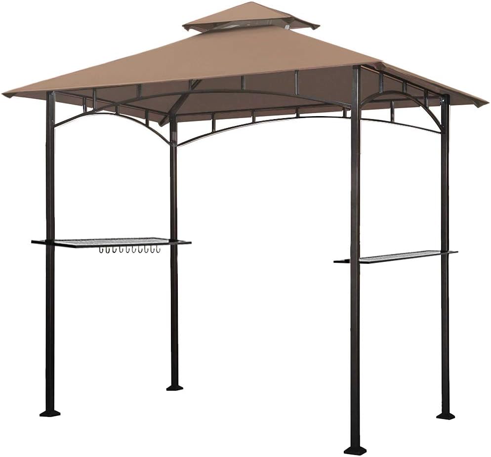 5x8 Grill Gazebo with Double Tier Canopy and Steel Frame Z3842