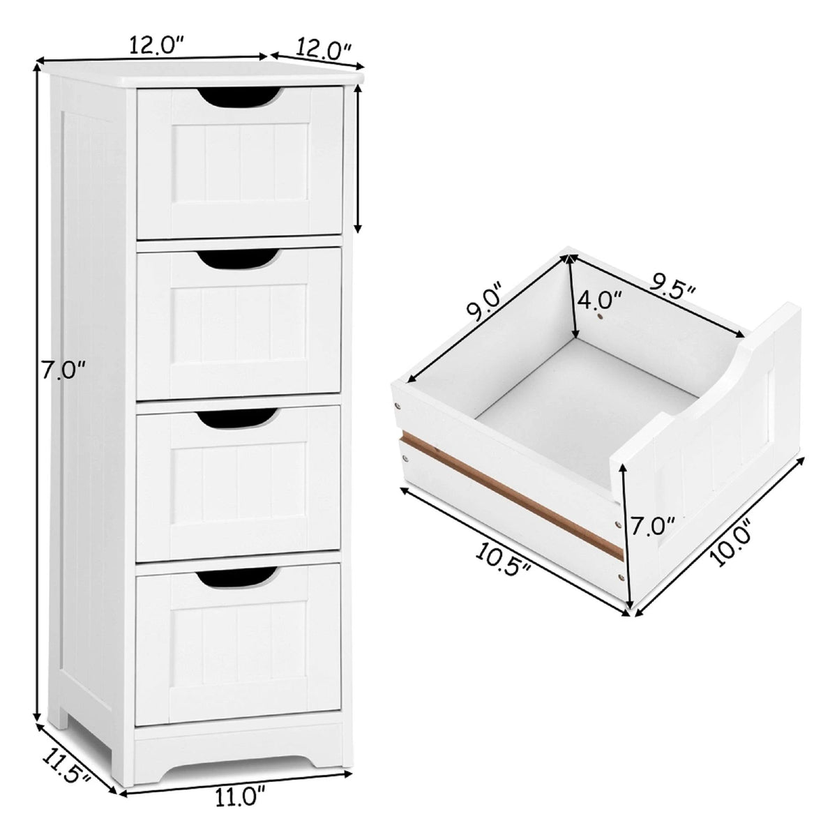 4 Drawers Bathroom Cabinet W740