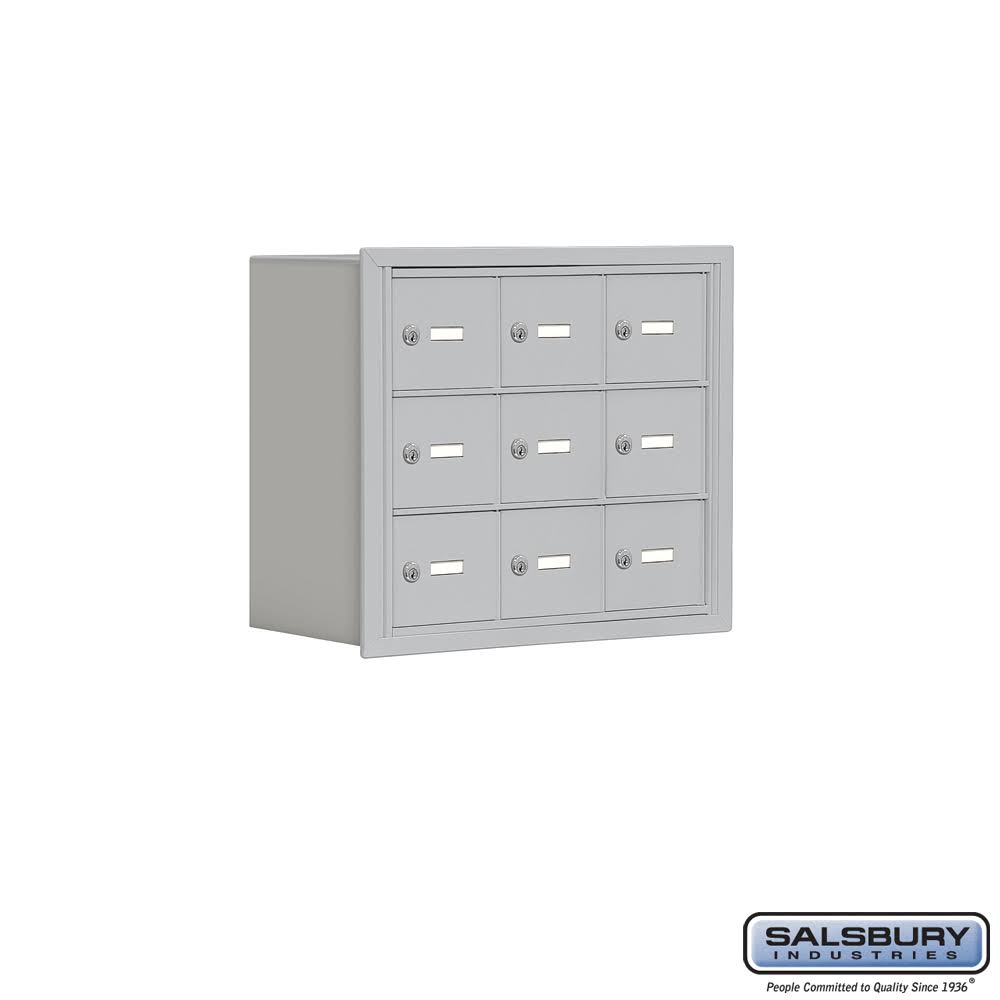 8 in. Aluminum Cell Phone Storage Locker, 3 Door High Unit, 9 Doors, Master Keyed T8629