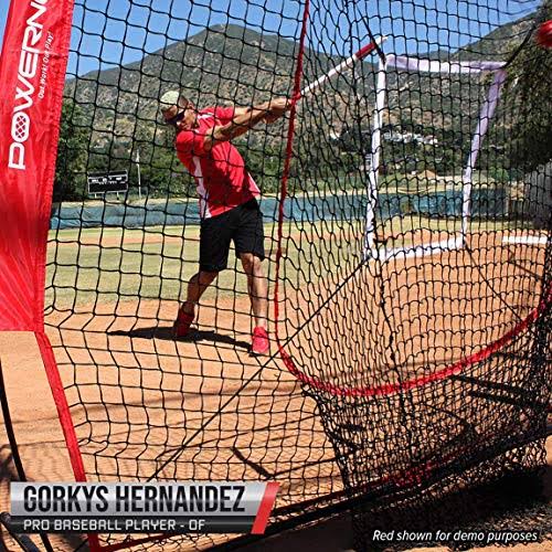 6 Piece Baseball Softball Practice Net Bundle with Strike Zone, Ball Caddy, 3 Weighted Training Balls M12949