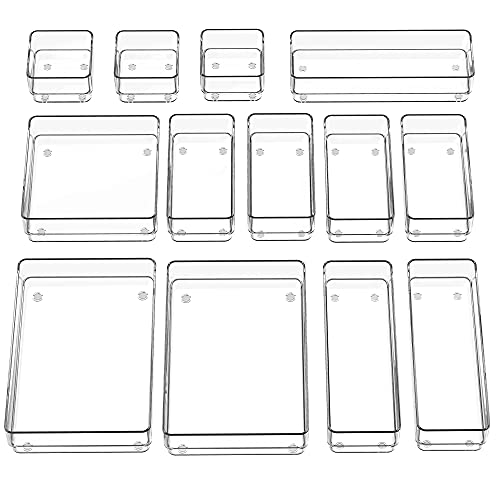 37-Piece Clear Drawer Organizer with Non-Slip Silicone Pads W9910
