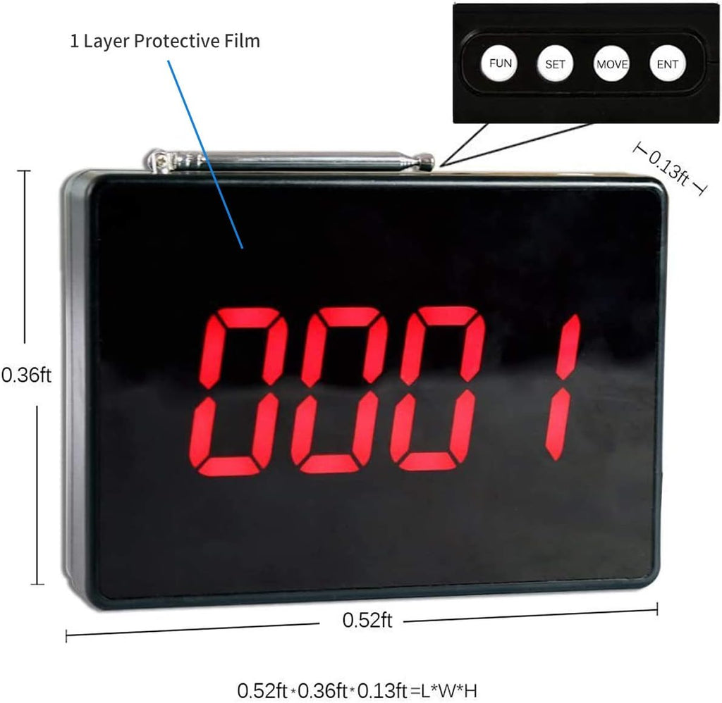 Wireless Calling System with 10 Waterproof Call Buttons and Display Receiver Y623752