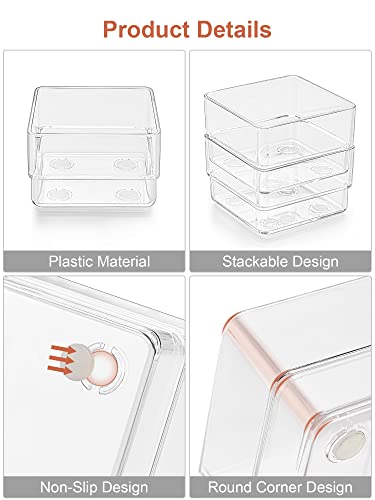 37-Piece Clear Drawer Organizer with Non-Slip Silicone Pads W9910