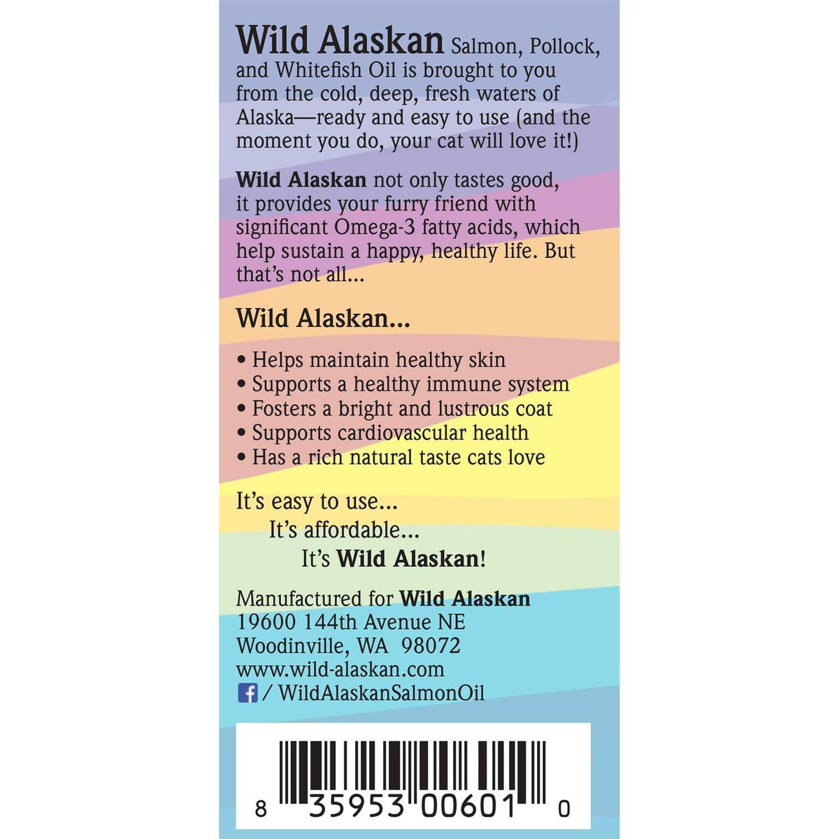 Wild Alaskan Salmon Oil Omega 3 Cat Food Supplement Q5726