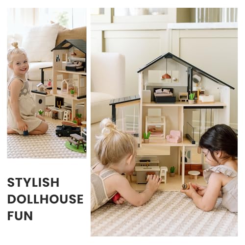 53Pcs Wooden Doll House with Furniture A684081