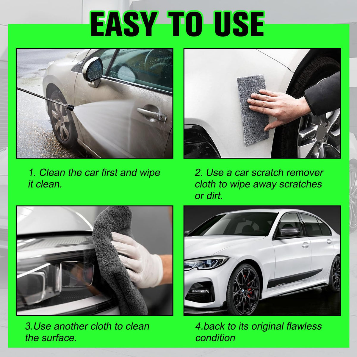 12 Pcs Nano Sparkle Car Scratch Remover Cloth Q31786