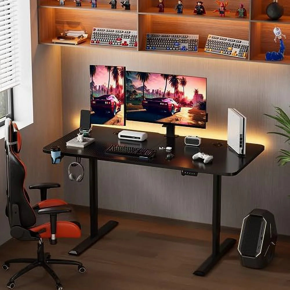 Electric Height Adjustable Standing Desk 55 x 24 Inches Carbon Black F33585