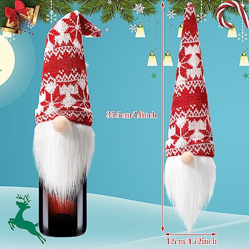 Handmade Plush Christmas Gnome Bottle Toppers 8 Pieces I645175