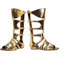 Black Leather Gladiator Sandals O97142