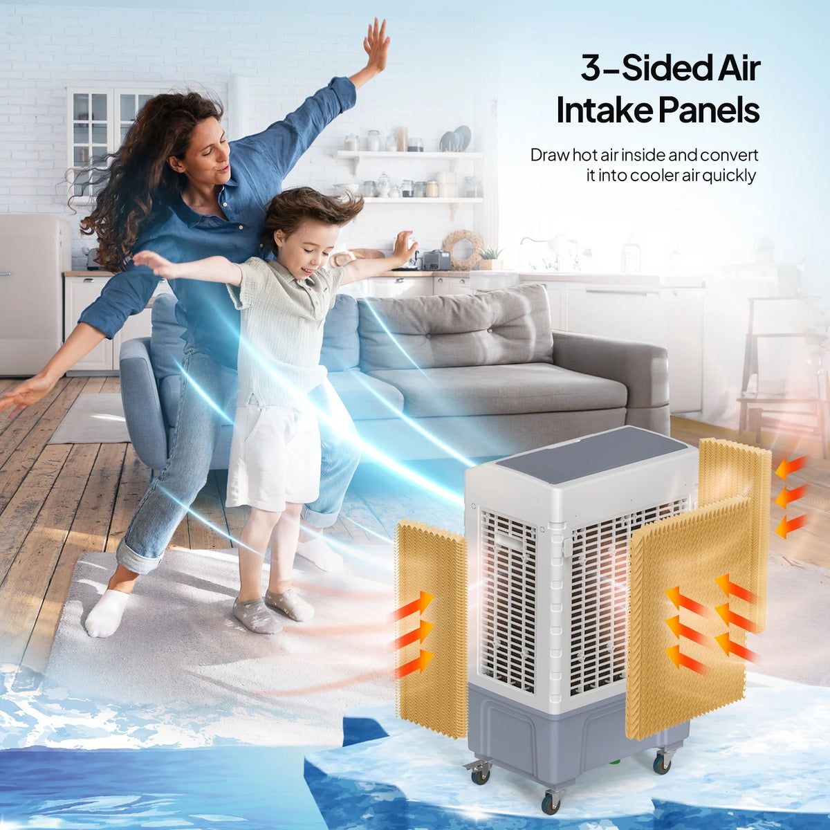 Portable Evaporative Swamp Cooler with 10.5Gal Water Tank U526733