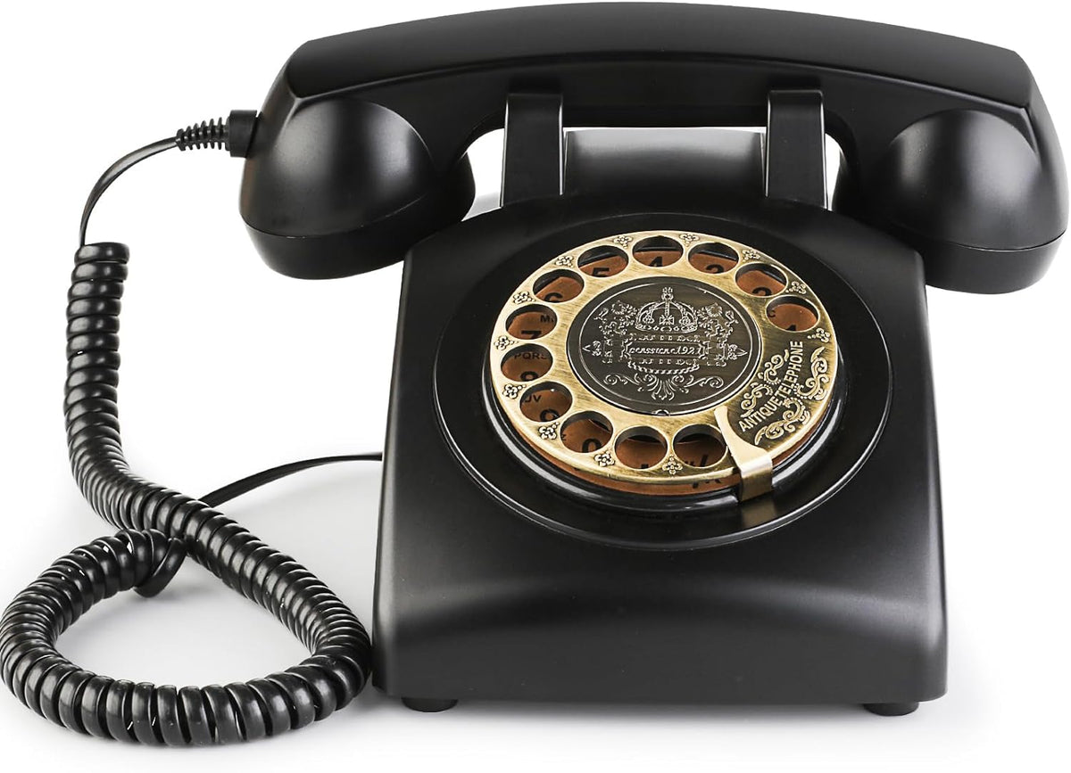 Retro Rotary Landline Phones with Mechanical Ringer Vintage Corded Phones H3766