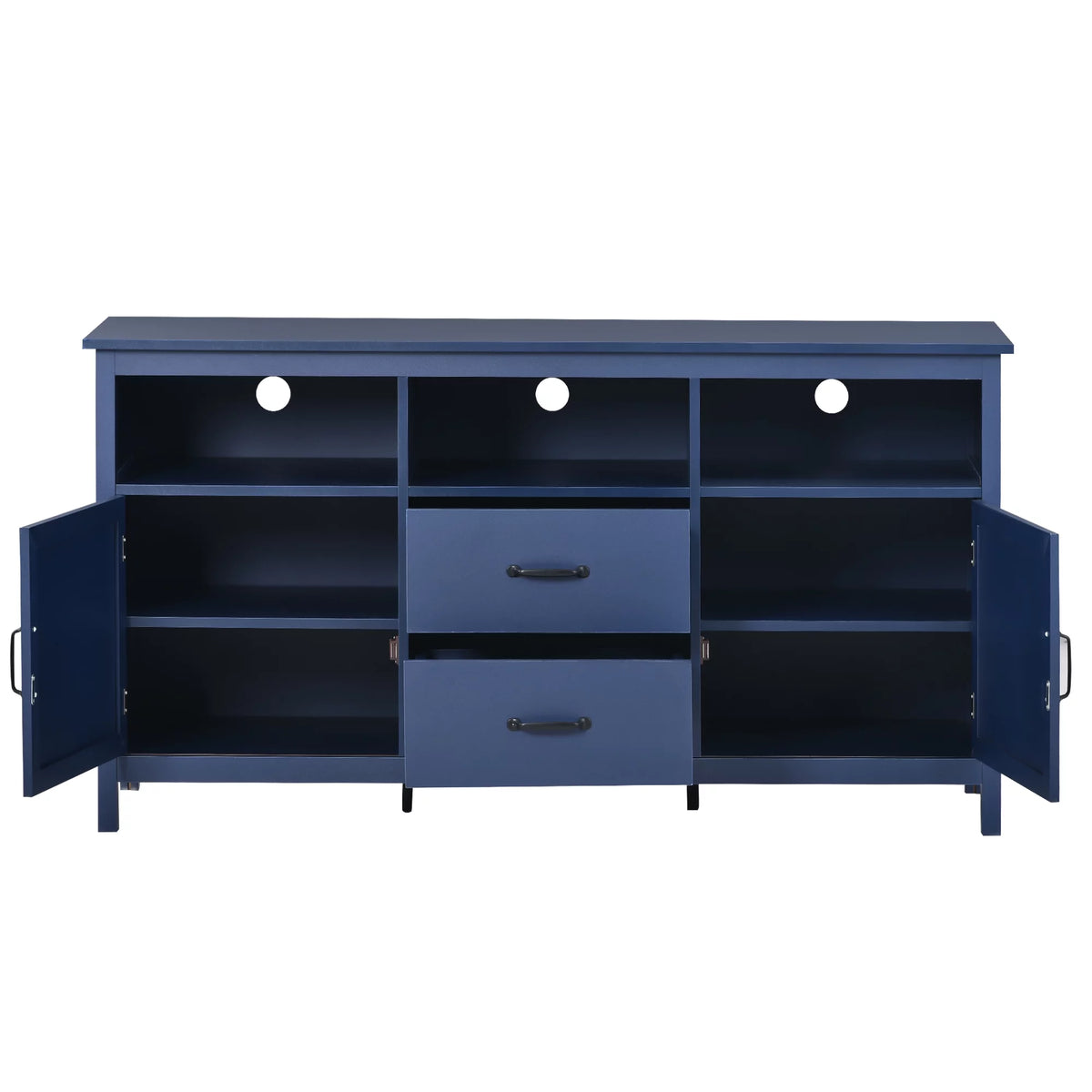 Navy TV Stand with 2 Doors and 2 Drawers F9622