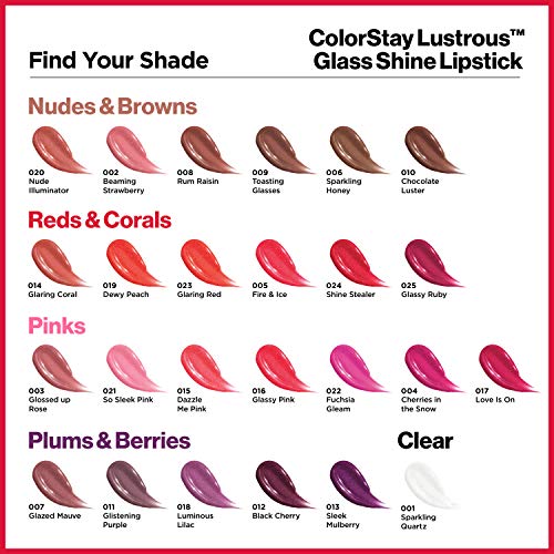 Super Lustrous Glass Shine Lipstick, 007 Glazed Mauve, 0.15 Oz L944