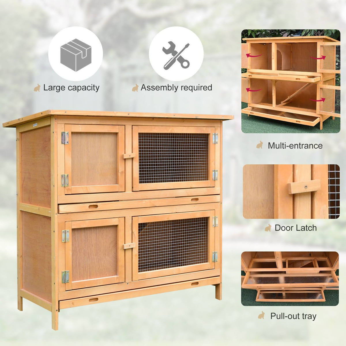 Solid Wood Rabbit Hutch E778924