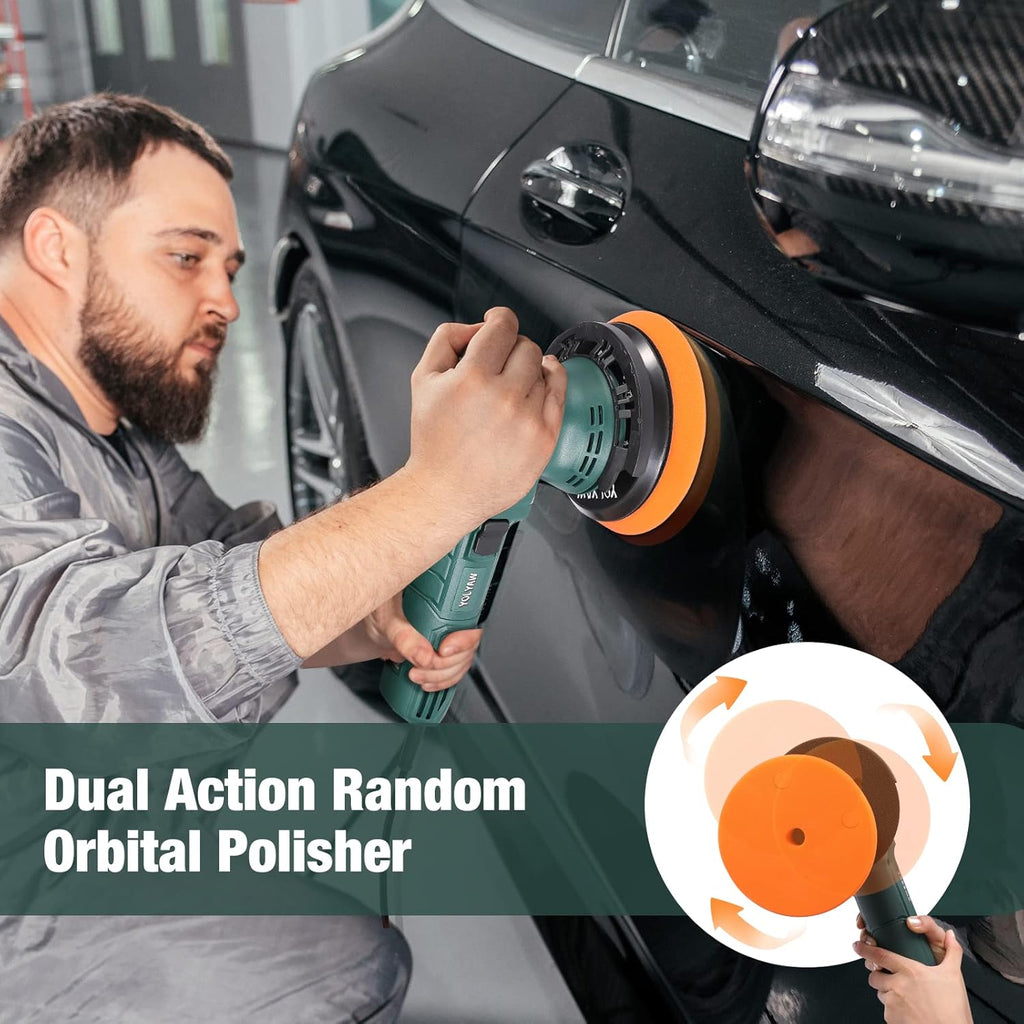 6 Inch Random Orbital Dual Action Polisher with Foam Pads L57912