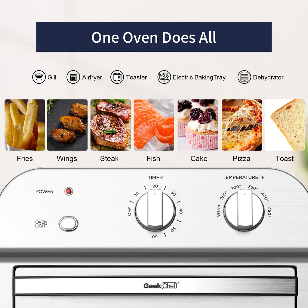 11Qt 1500W Stainless Steel Air Fryer Oven I9782