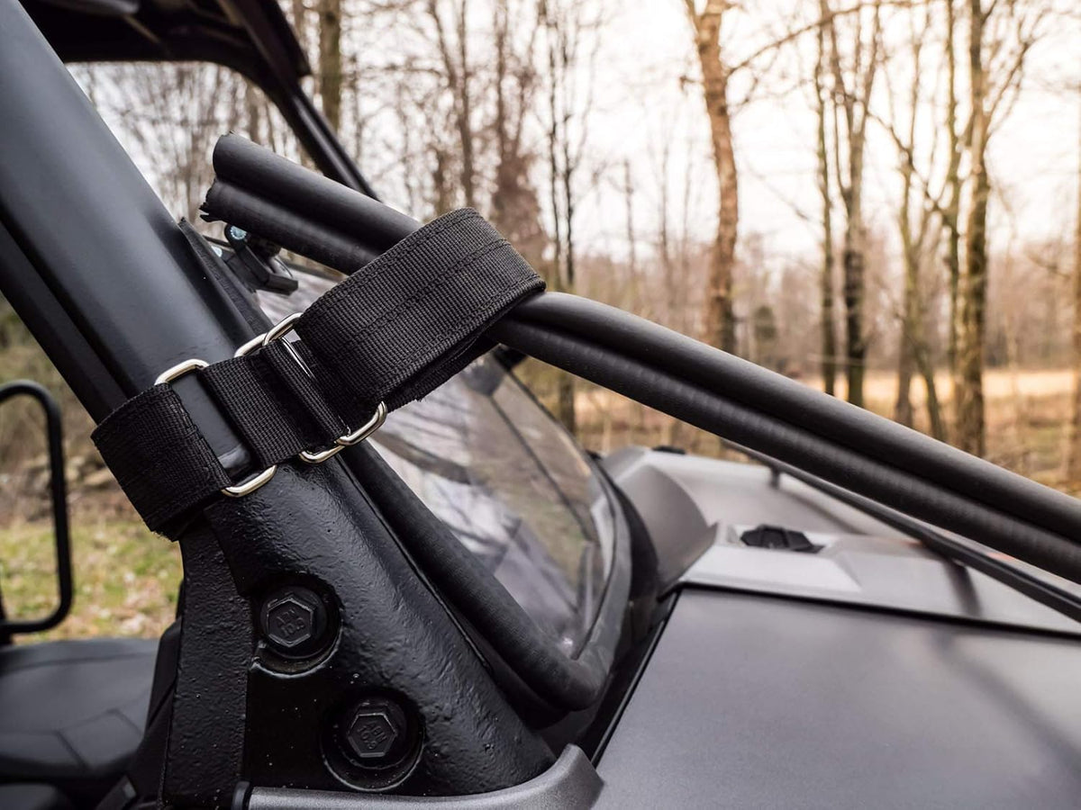 Non-Scratch Resistant Flip/Fold Down 2-in-1 Windshield for Polaris Ranger XP 900 / XP 900 Crew, 1/4 Thick Polycarbonate Q7122