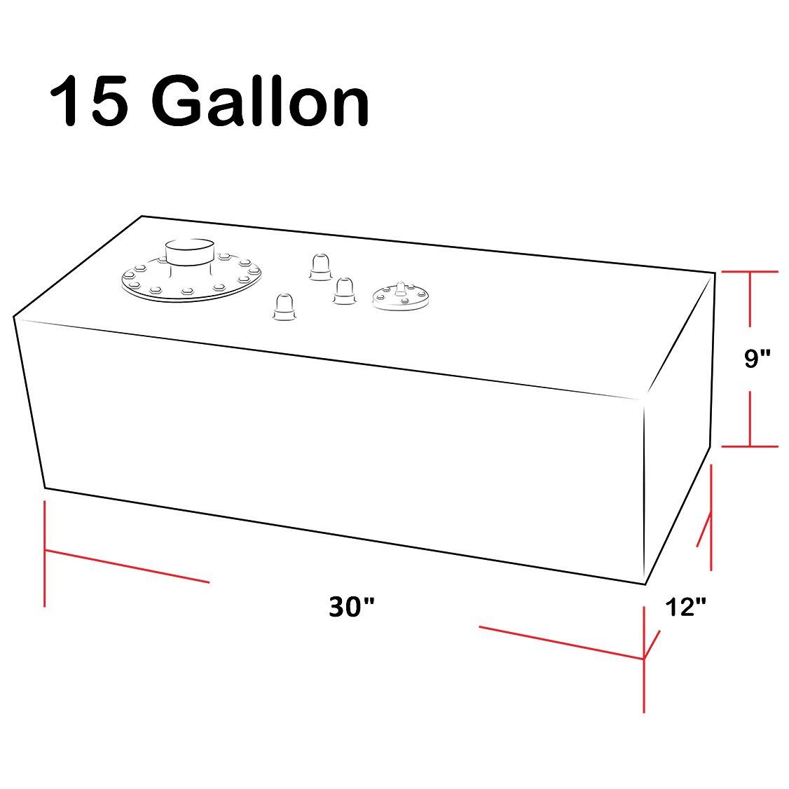 15-Gallon Top-Feed Aluminum Fuel Cell Gas Tank with Level Sender and Cap R5984