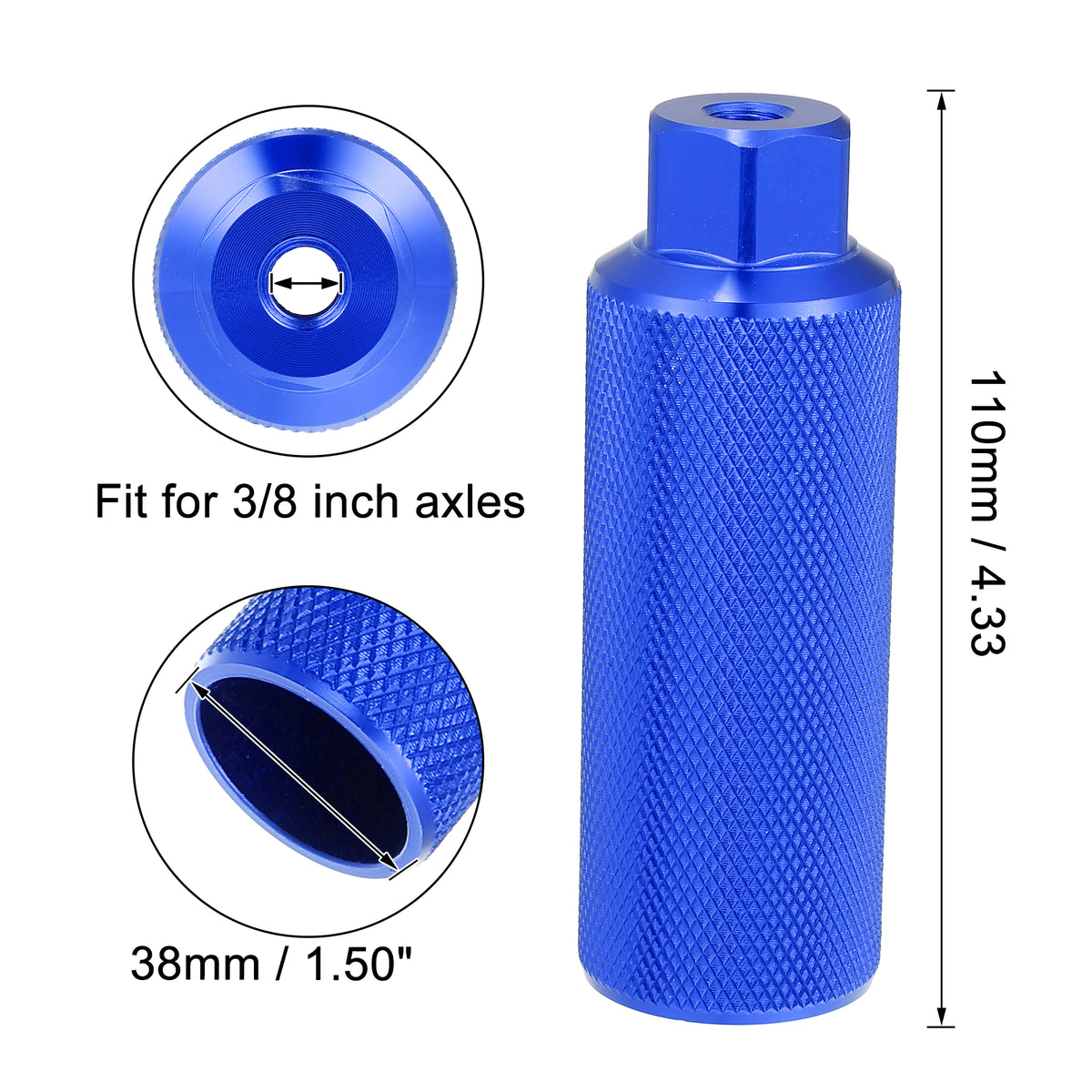 2 Pair Aluminum Alloy Bicycle Footrest Pegs Blue W8236