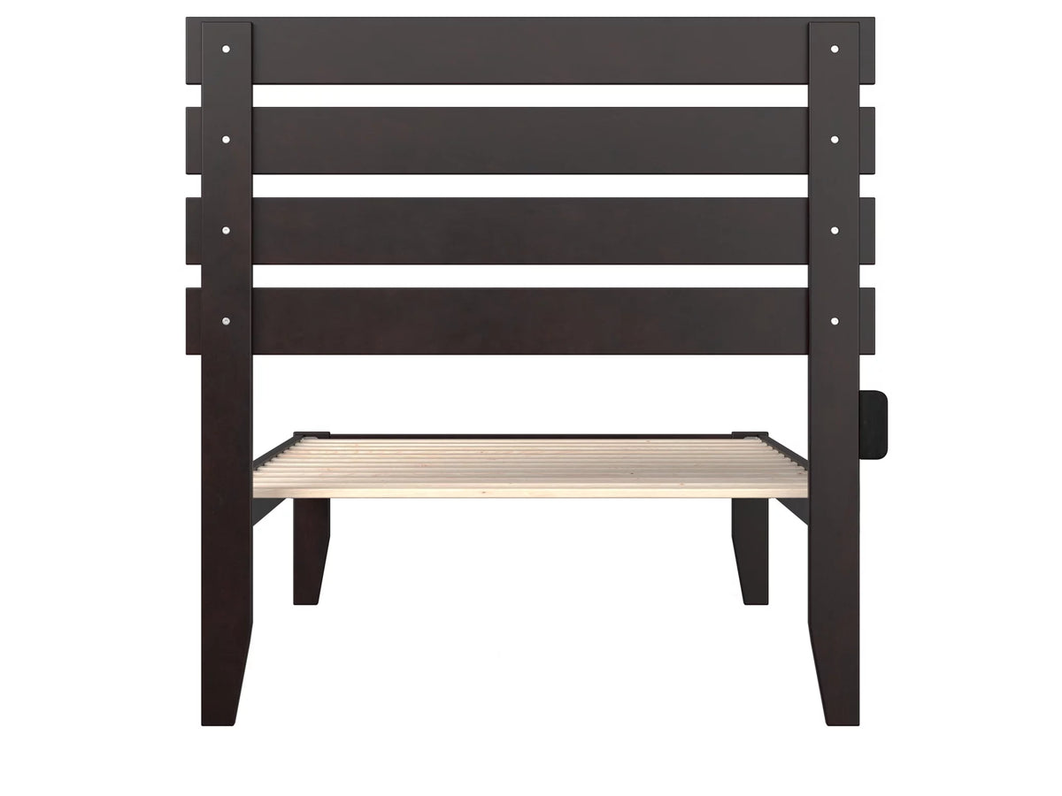14" Twin Wood Platform Bed Frame with Headboard M593591
