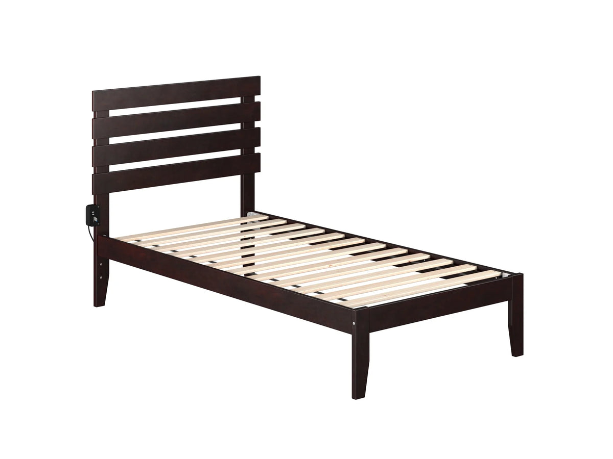 14" Twin Wood Platform Bed Frame with Headboard M593591