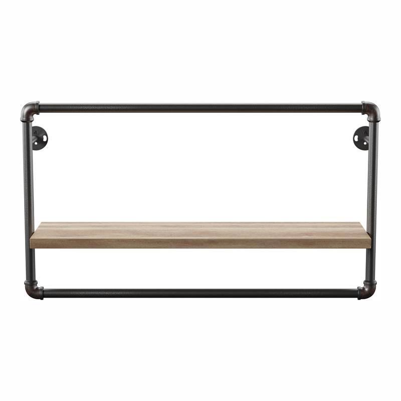 Sand Black Wood Wall Shelf H63511