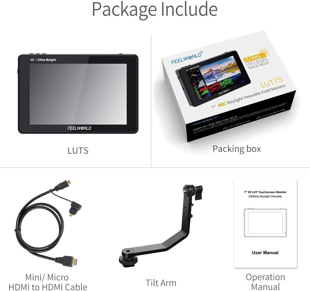 7 Inch 2200nit Ultra Bright Touch Screen Camera Field Monitor S27399