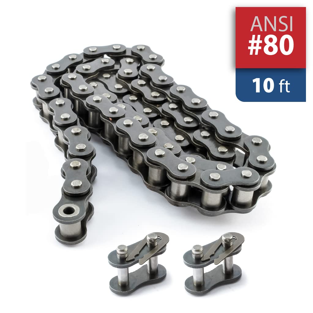 80 Roller Chain 10 Feet Carbon Steel B8949
