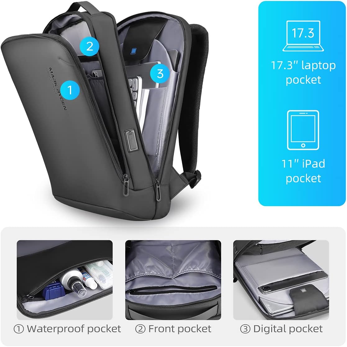 15.6 inch Hard Shell Laptop Backpack V815