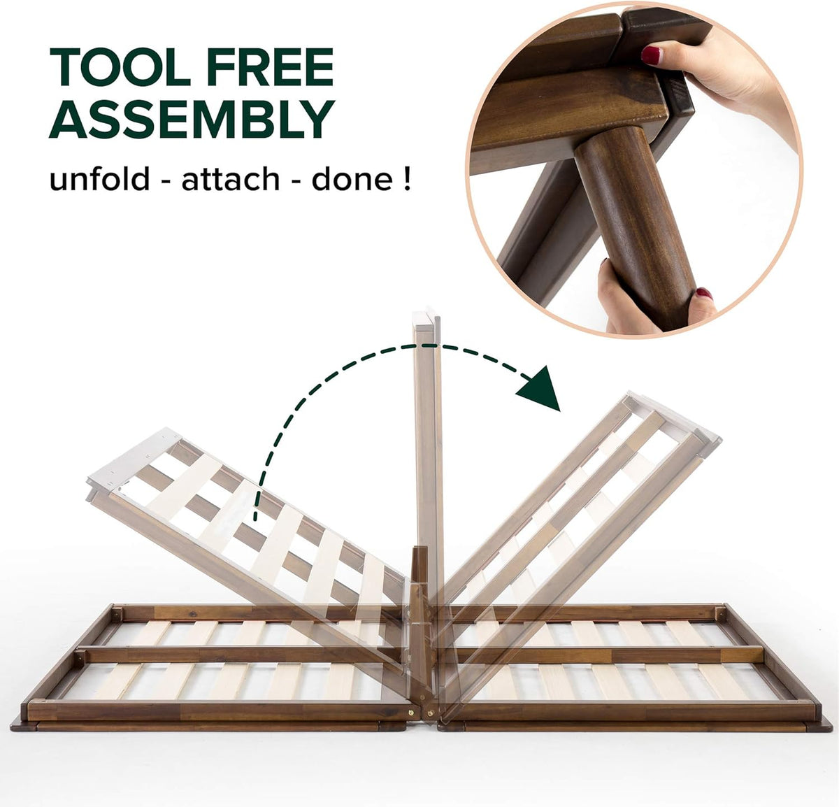 10 Inch Wood Platform Bed Frame with Wood Slat Support W41044