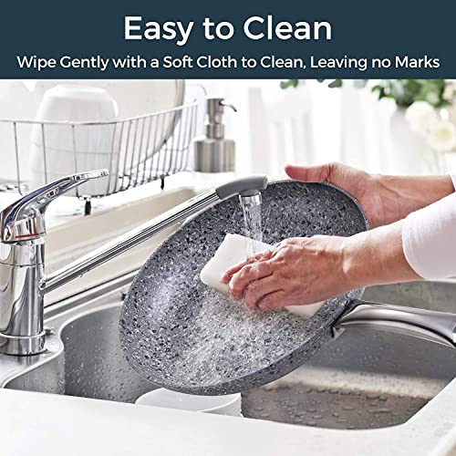 8" + 11" Gray Nonstick Granite Stone Frying Pan Set with Lids Z831