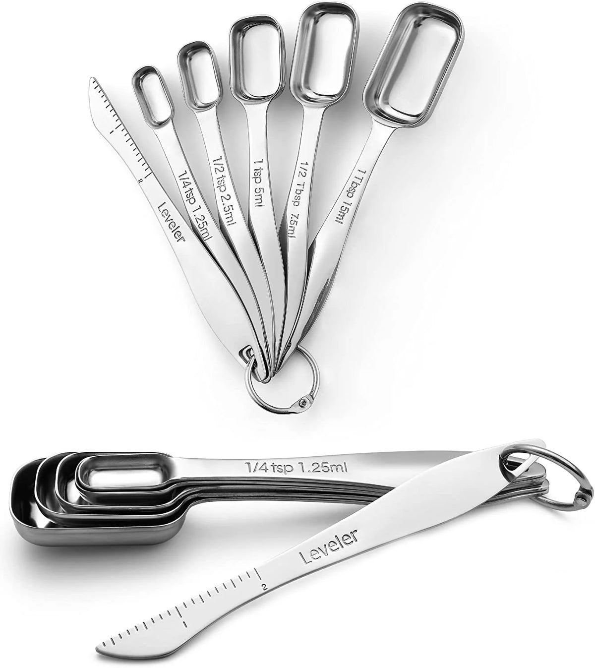 Stainless Steel Measuring Spoons Set of 6 Q8547