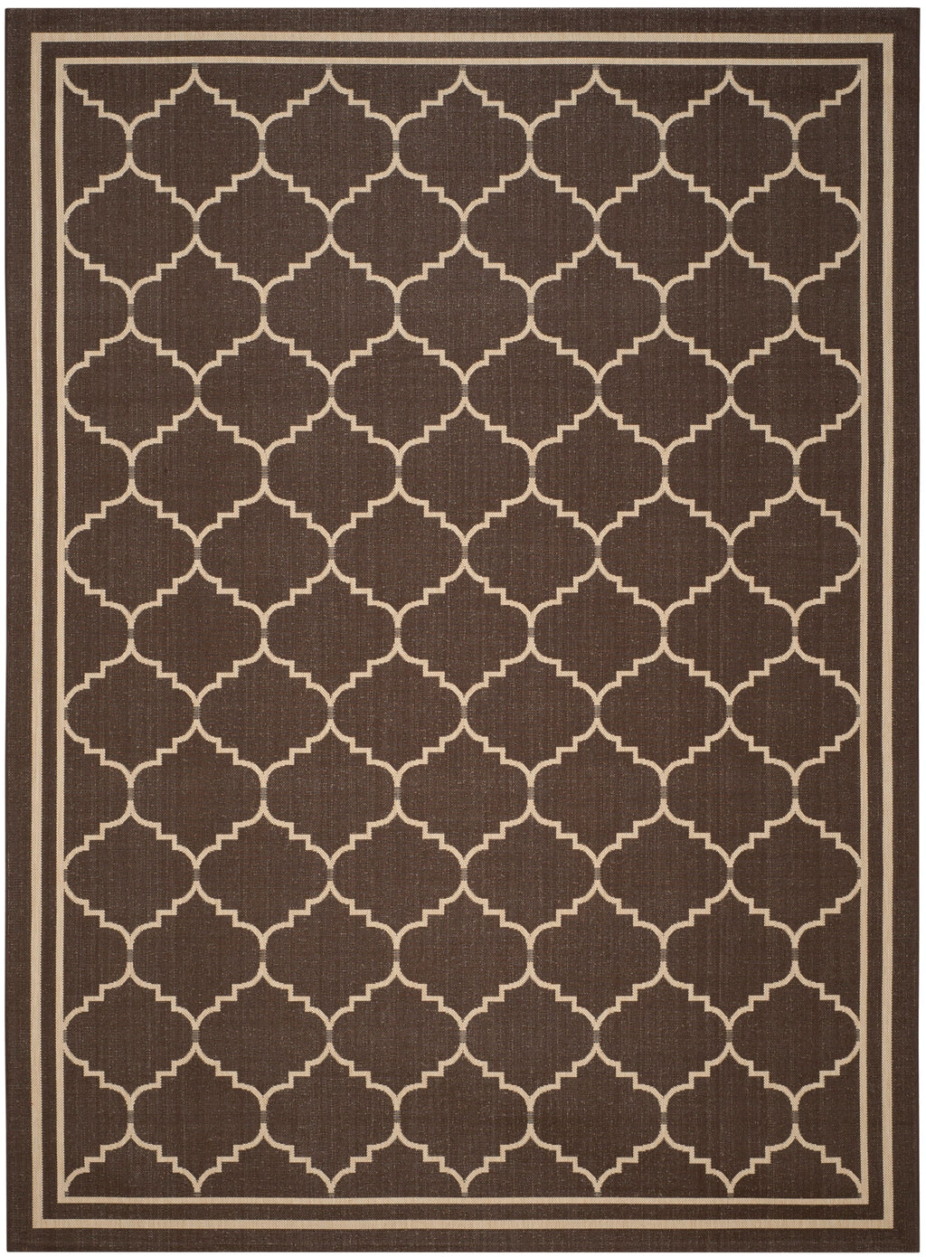 Chocolate Cream Geometric Indoor Outdoor Area Rug U387