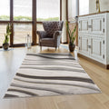 Gold Grey Ivory Abstract Geometric Area Rug Z785149