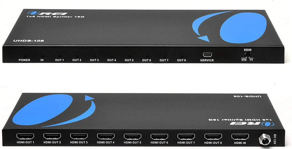 4K 1 in 8 Out HDMI Splitter 4:4:4 8-bit HDMI 2.0 HDCP 2.2 18 Gbps 4K @ 60Hz HDMI Duplicator Distributor G675538