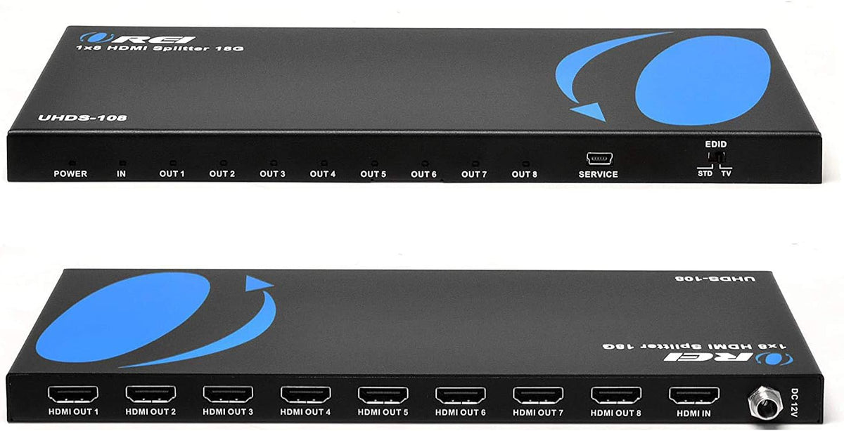 4K 1 in 8 Out HDMI Splitter 4:4:4 8-bit HDMI 2.0 HDCP 2.2 18 Gbps 4K @ 60Hz HDMI Duplicator Distributor G675538