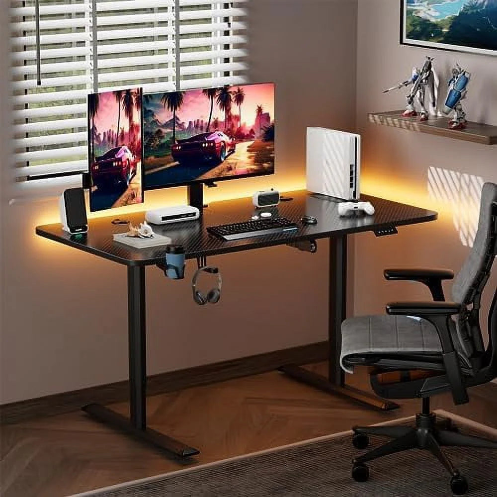 Electric Height Adjustable Standing Desk 55 x 24 Inches Carbon Black F33585