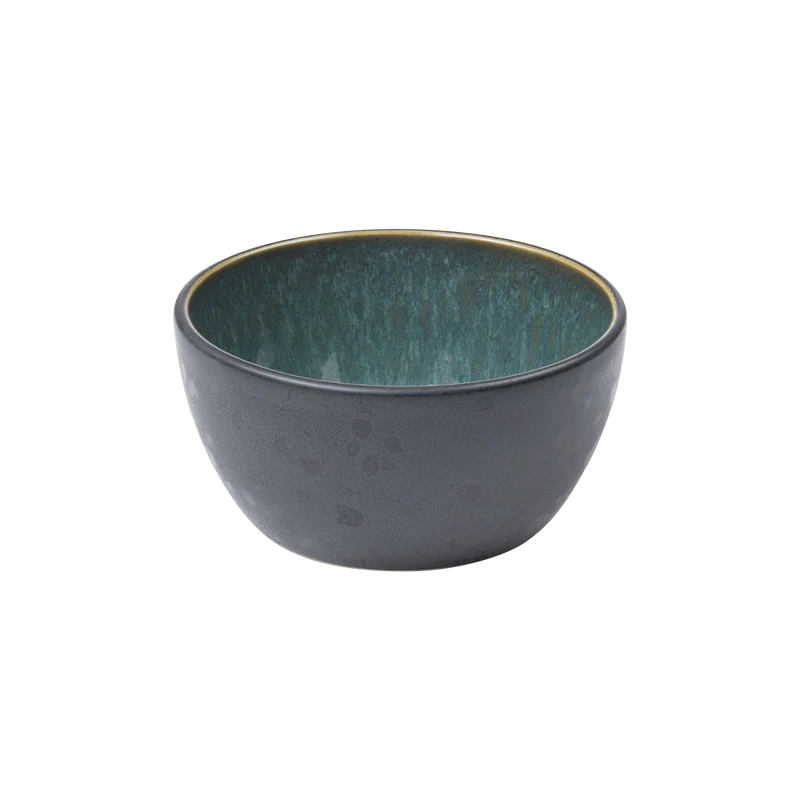 Stoneware Bowl 10cm Black/Green M5130