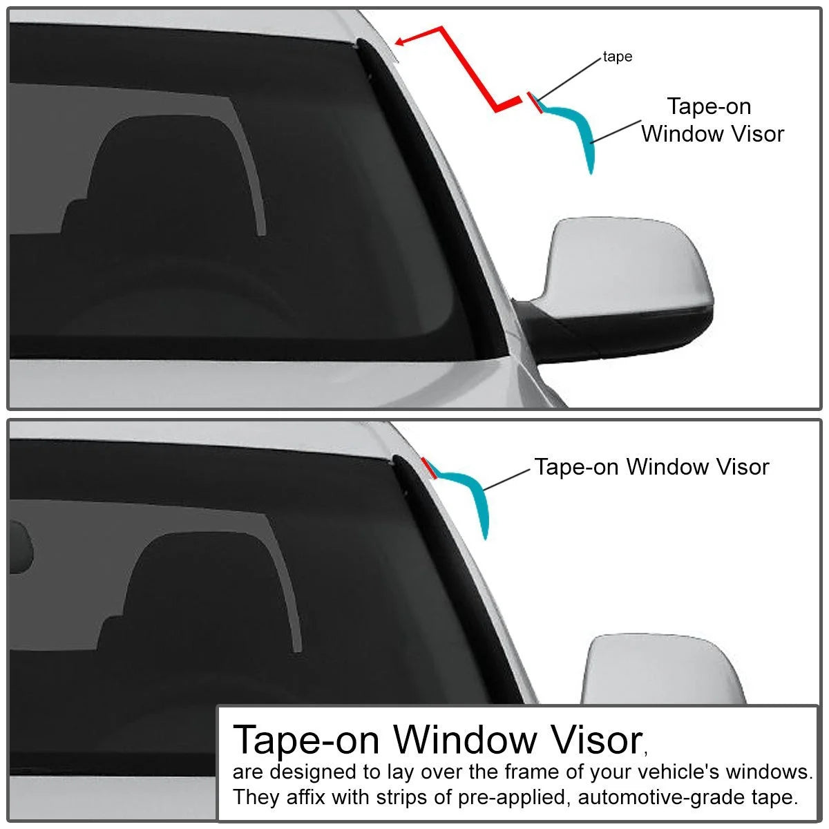 Window Vent Visor Deflector Rain Guard (Dark Smoke) J43887