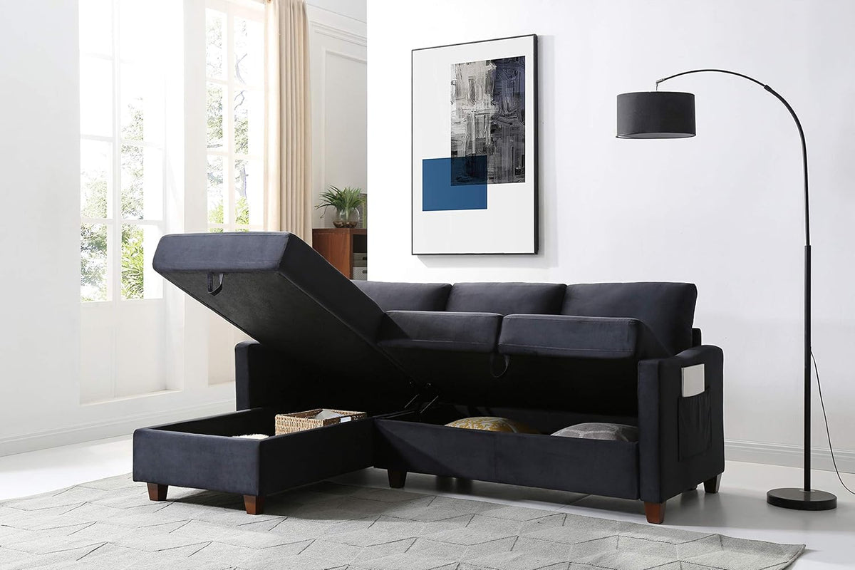 Black Sectional C442739