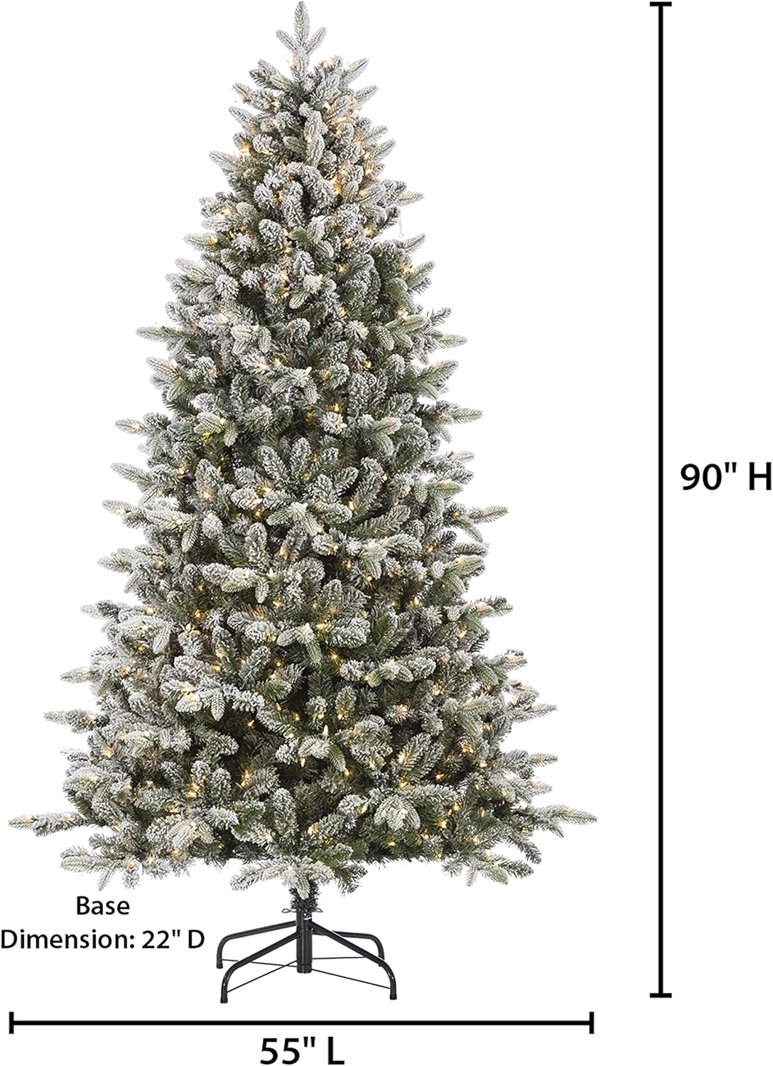 7.5-Foot Flocked Natural Cut Swiss Mountain Fir with 800 Clear Lights H195865