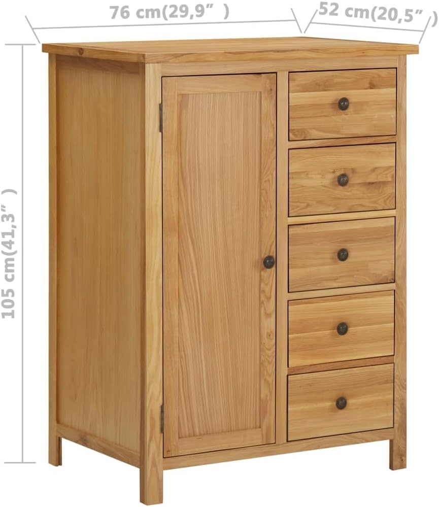 Solid Oak Wood Wardrobe H3170