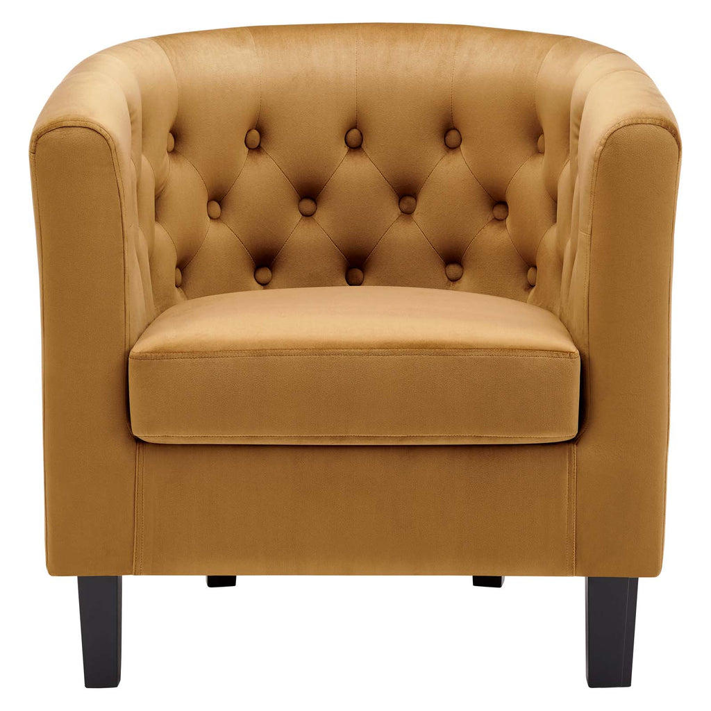 Cognac Performance Velvet Armchair H98113