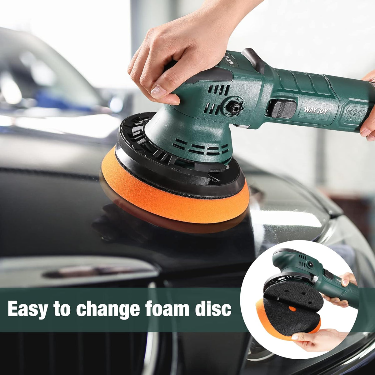 6 Inch Random Orbital Dual Action Polisher with Foam Pads L57912