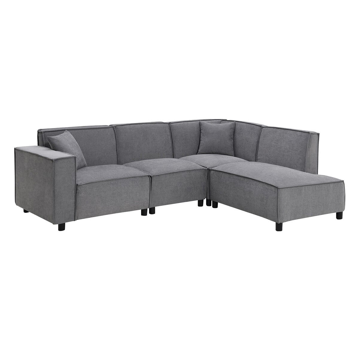 97\*74" Chenille Fabric L-shaped Sectional Sofa with Chaise Lounge Y47723