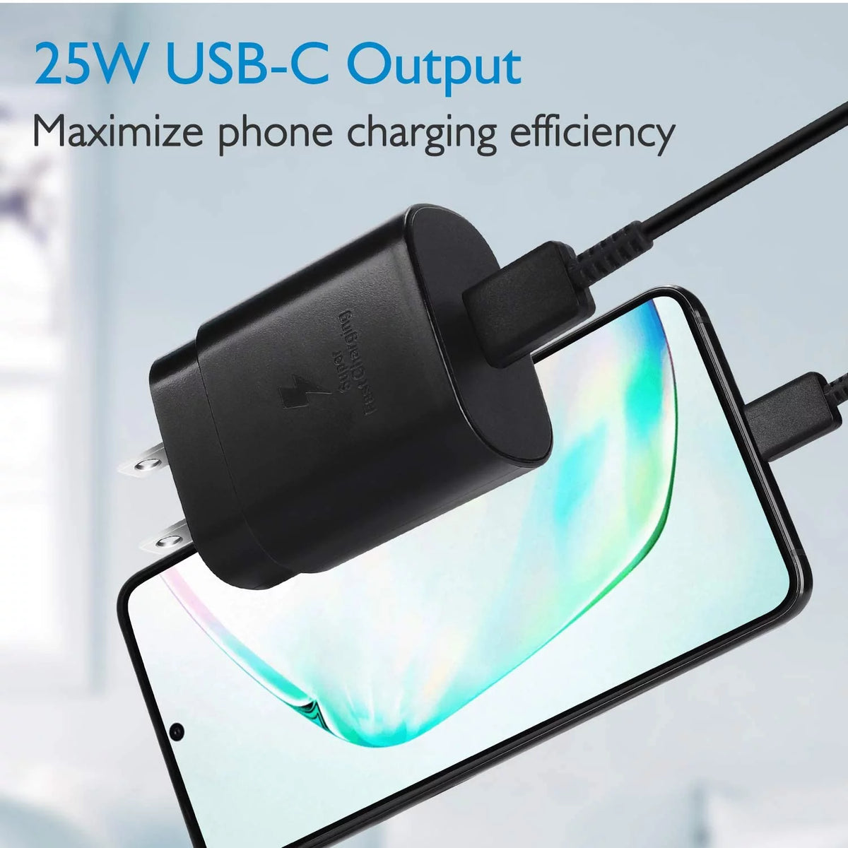 25W Type C Fast Charger with 4FT USB C Cable and USB Type C Headphones S234